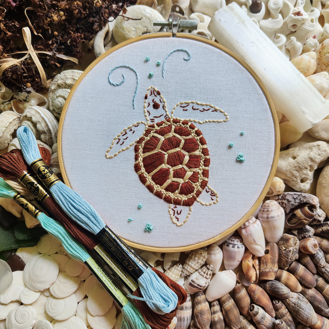 Sea Turtle Embroidery Kit